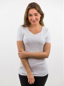 Damen T-Shirt Rundhalsausschnitt geklebte Kanten nachhaltige mode online kaufen KAYCEE
