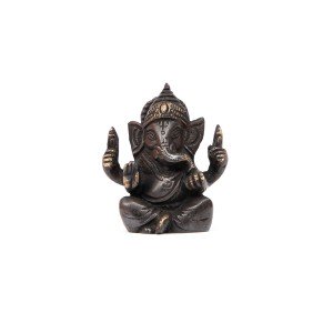 Ganesha Statue, Messing ca. 7 cm, schwarz