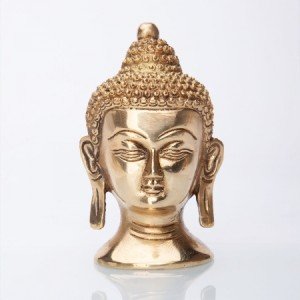Buddha-Kopf Statue, Messing ca. 11 cm