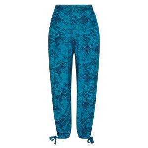 Yoga Haremshose mit blauem Musterprint in 7/8 Länge