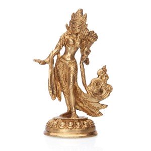 Tanzende Tara Statue, Messing ca. 13 cm