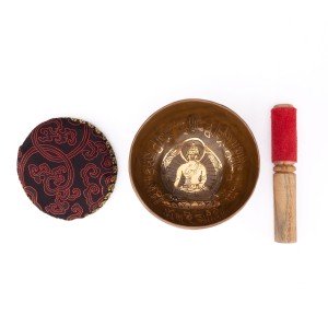Tibetische Klangschale „Singing Bowl“ mit BUDDHA Gravur von bodhi, ca. 450 g, Ø 11 cm